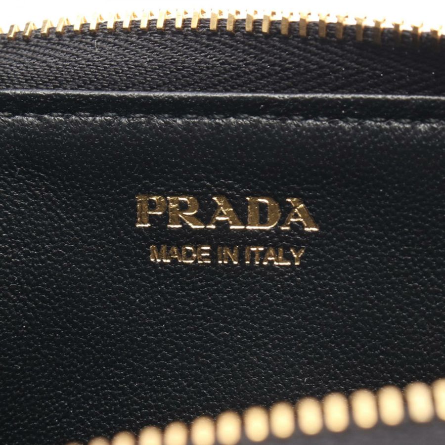 PRADA 零皮夾 1PP122QHHF0002 Saffiano 皮革 黑色 全新 女士-3