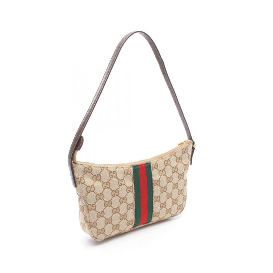 GUCCI Lunetta 小號斜背包 863406FAFV99653 帆布皮革 全新-1