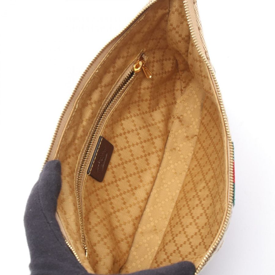GUCCI Lunetta 小號斜背包 863406FAFV99653 帆布皮革 全新-2