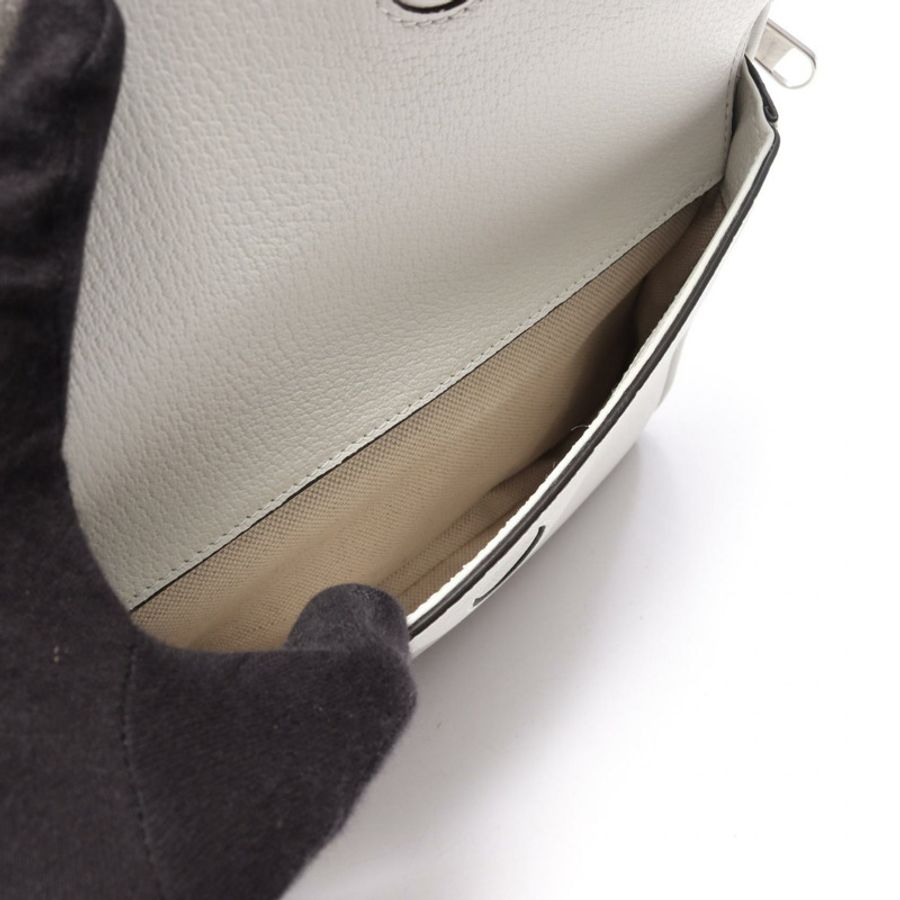 GUCCI GG Supreme 小斜背包 795464 帆布皮革 白色 二手-3