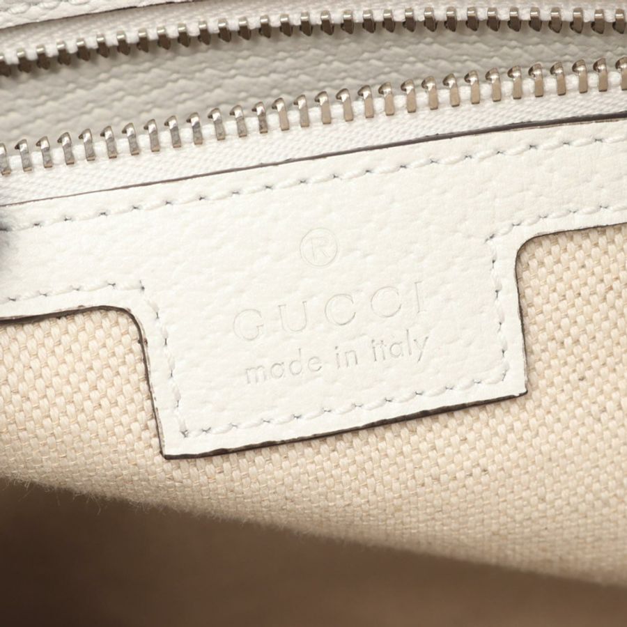 GUCCI GG Supreme 小斜背包 795464 帆布皮革 白色 二手-4