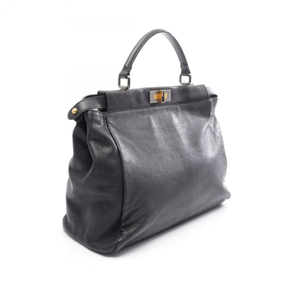 FENDI Peekaboo 大單肩手提包,黑色真皮,二手女款-1