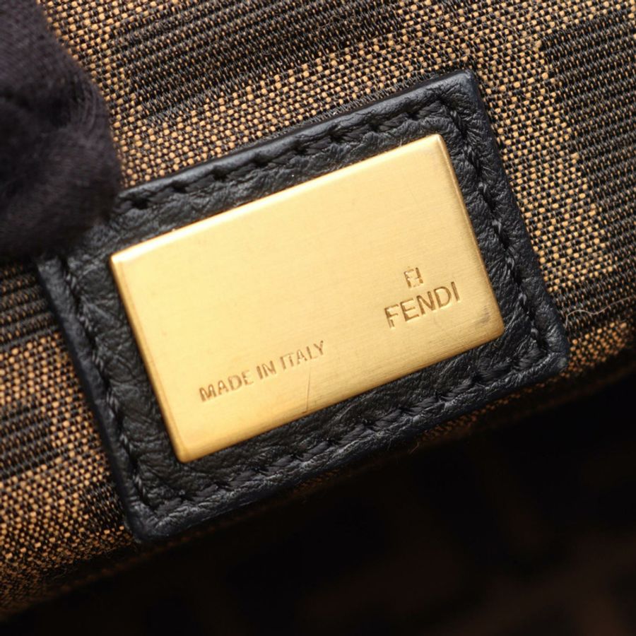 FENDI Peekaboo 大單肩手提包,黑色真皮,二手女款-3