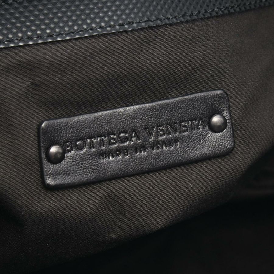 BOTTEGA VENETA 中 Campana Intrecciato 皮革單肩包 黑色 二手 女士-3