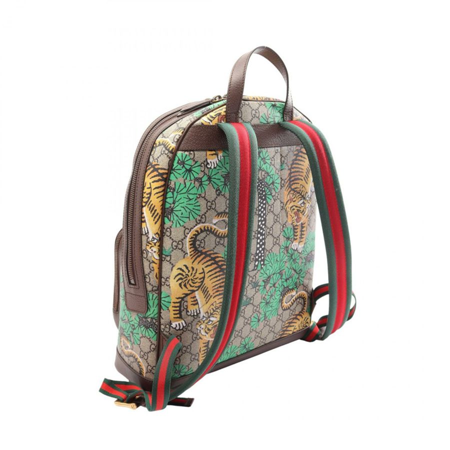 GUCCI GG Supreme Bengal Sherry Line 雙肩包 428027 帆布皮革 二手-1