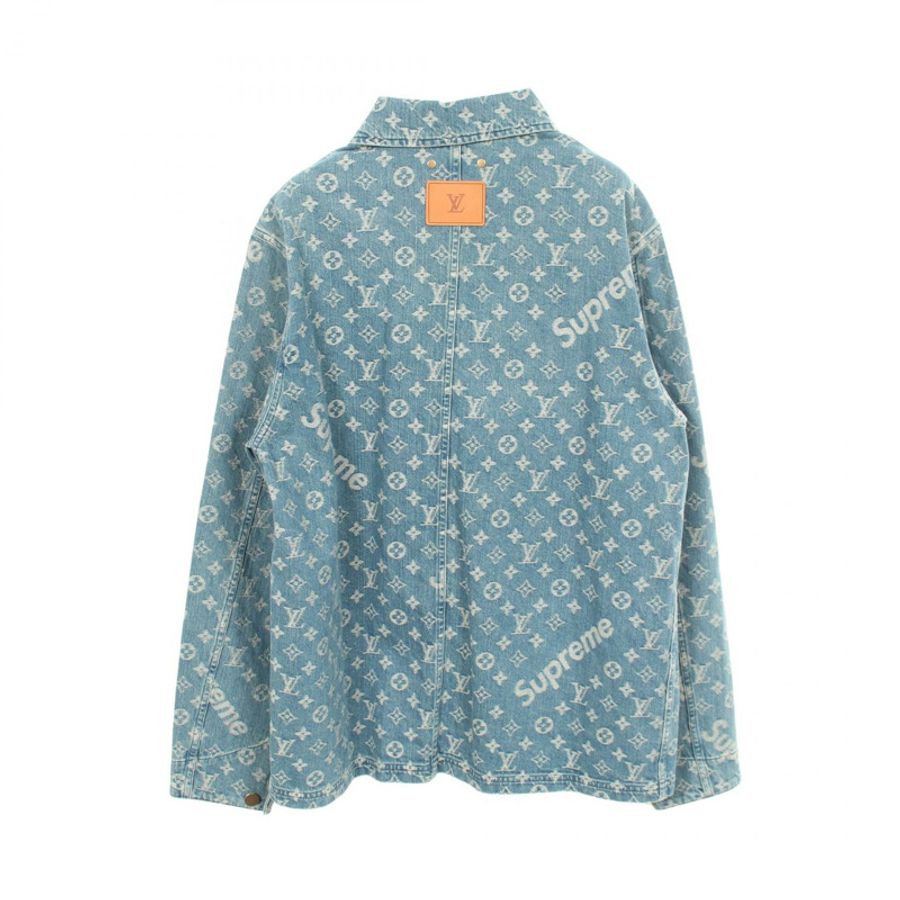 路易威登 Supreme 外套衫 #46 HDK91WALL Monogram 提花牛仔藍-1