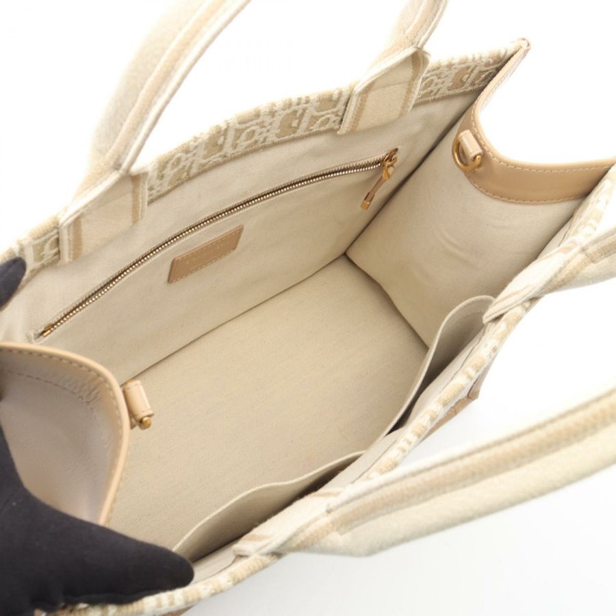 Dior BOOK TOTE Oblique 2WAY 手提包 帆布皮革 米色 白色 二手 女士-2