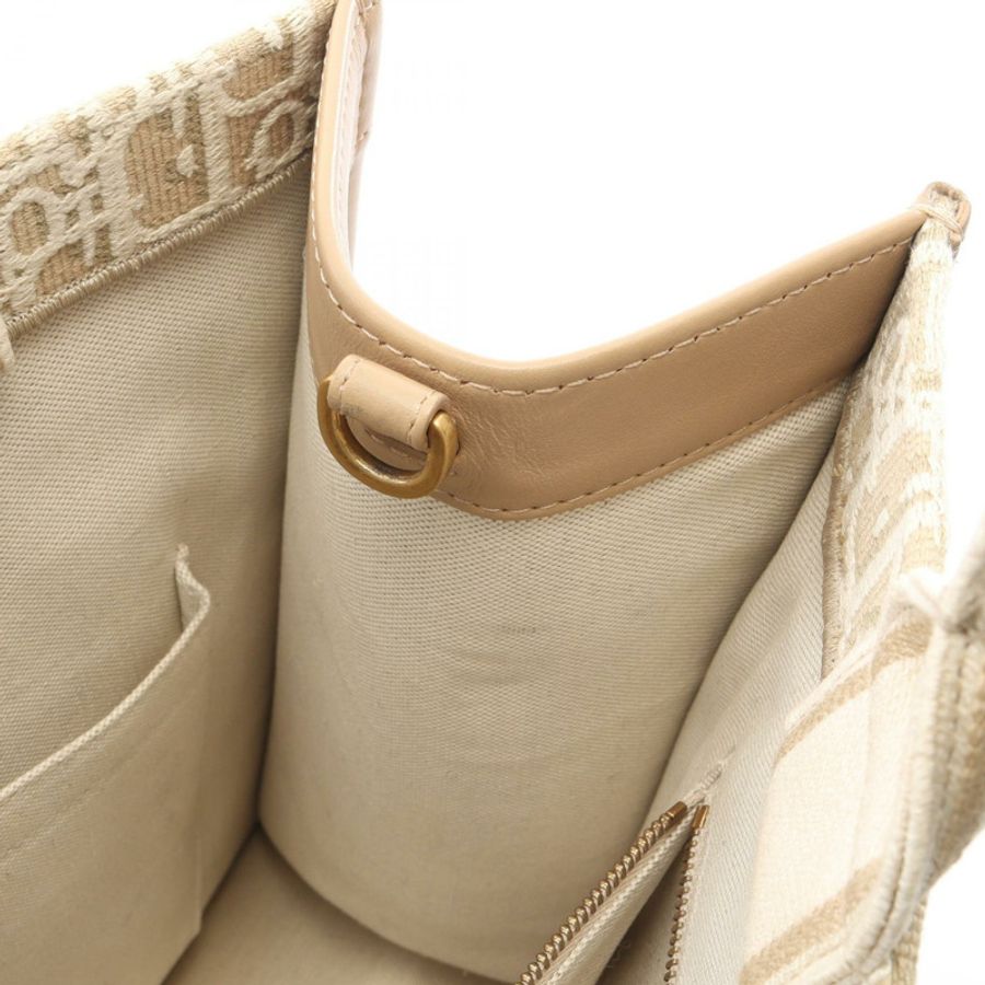 Dior BOOK TOTE Oblique 2WAY 手提包 帆布皮革 米色 白色 二手 女士-9