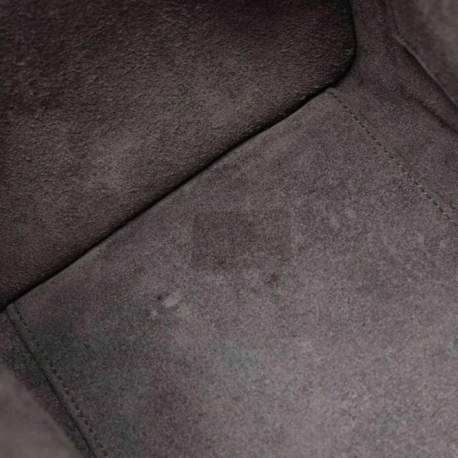 CELINE Luggage 迷你購物手提包,灰色皮革,二手女款-4