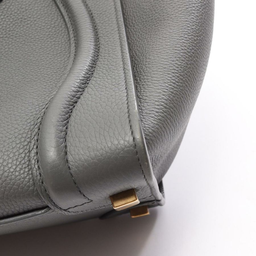 CELINE Luggage 迷你購物手提包,灰色皮革,二手女款-11