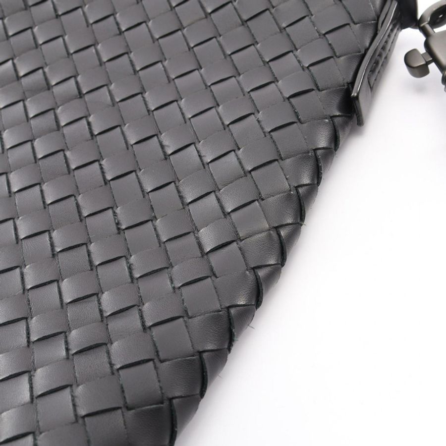 BOTTEGA VENETA Intrecciato 黑色真皮單肩包（二手女款）-7