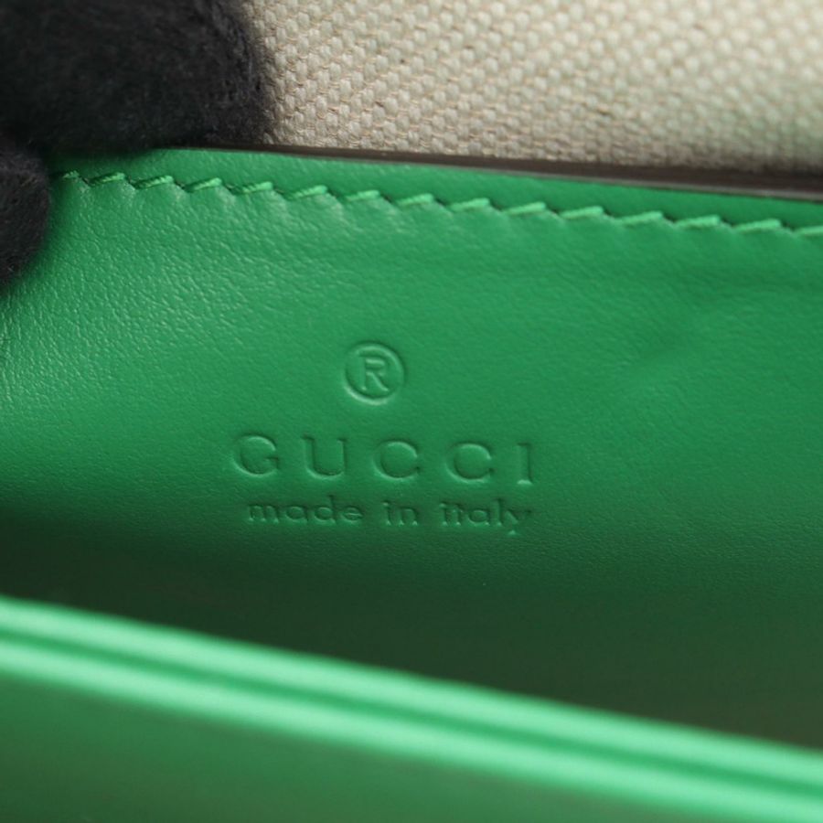 GUCCI GG Matelasse 鏈條斜背包 702200 皮革 綠色 二手 女士-3