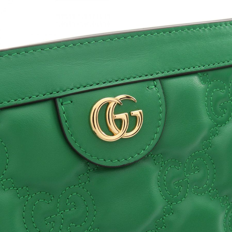GUCCI GG Matelasse 鏈條斜背包 702200 皮革 綠色 二手 女士-7