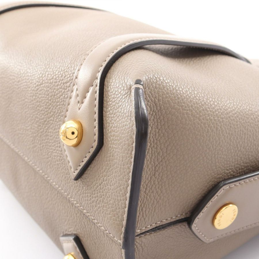 FENDI Boston 365 中型單肩斜背包 8BL152 皮革 米色 二手-5