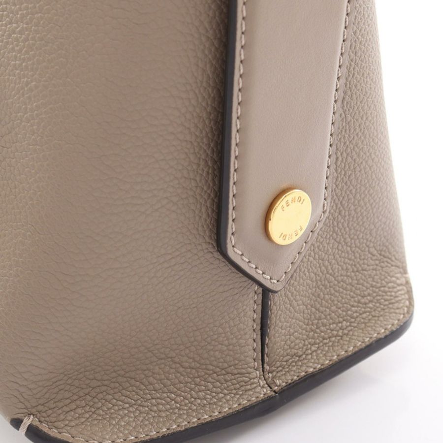 FENDI Boston 365 中型單肩斜背包 8BL152 皮革 米色 二手-6