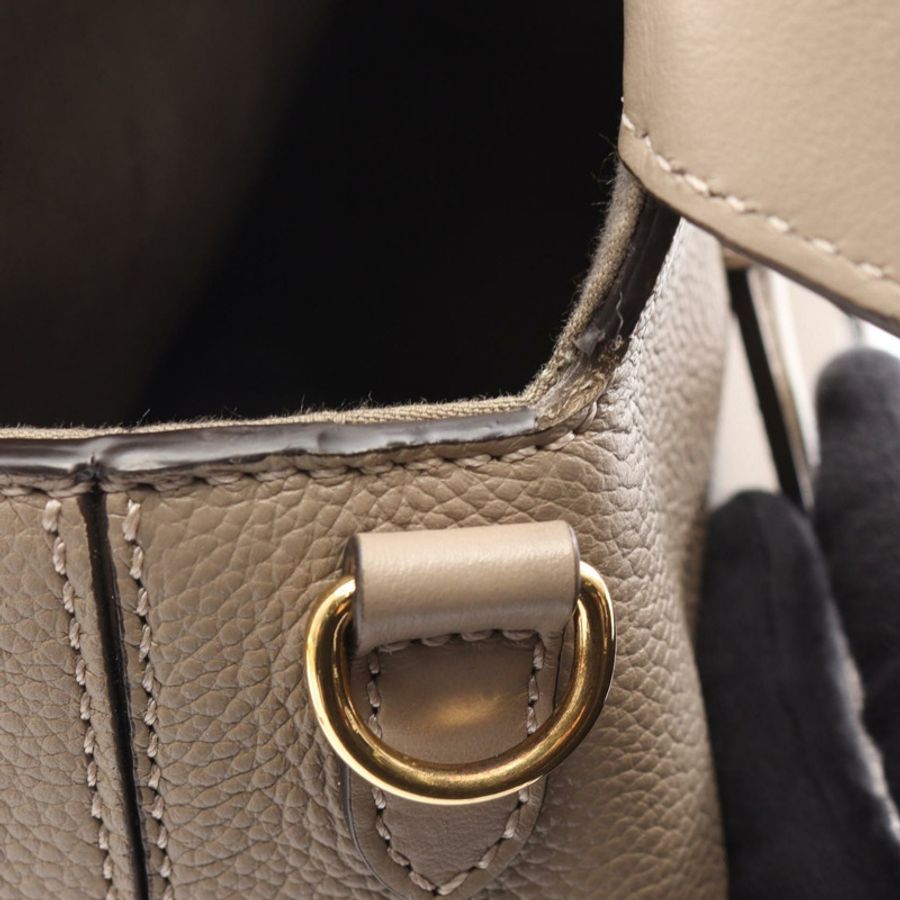 FENDI Boston 365 中型單肩斜背包 8BL152 皮革 米色 二手-8