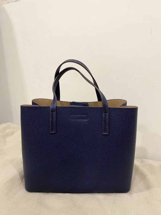 TORY BURCH BLAKE 荔枝紋手提/斜背二用托特包-海軍藍/小-5