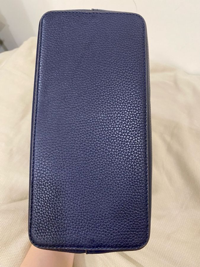 TORY BURCH BLAKE 荔枝紋手提/斜背二用托特包-海軍藍/小-6