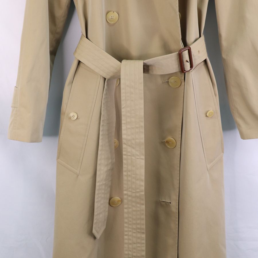 Burberry 卡其條紋 長風衣 經典格紋內襯-2