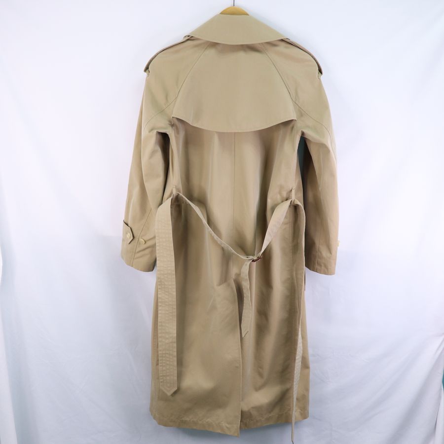 Burberry 卡其條紋 長風衣 經典格紋內襯-7