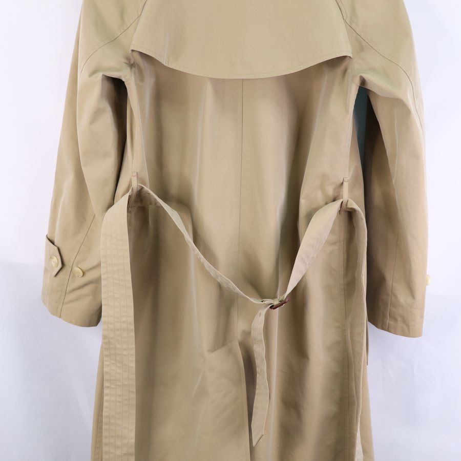 Burberry 卡其條紋 長風衣 經典格紋內襯-8