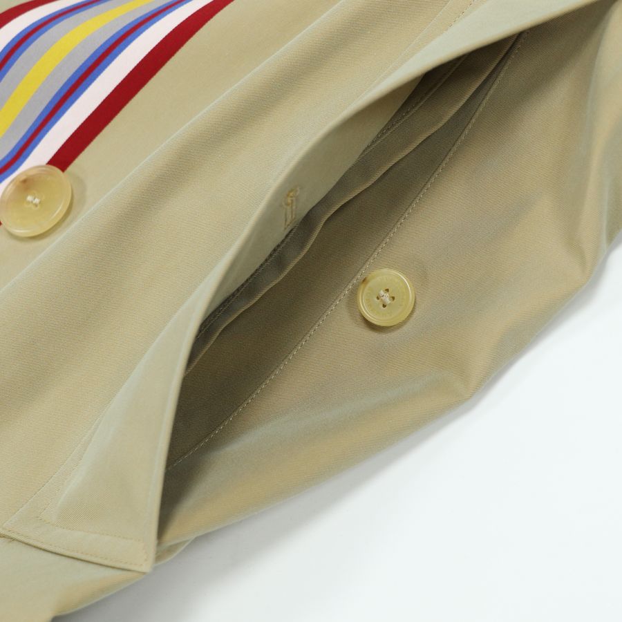 Burberry 卡其條紋 長風衣 經典格紋內襯-13