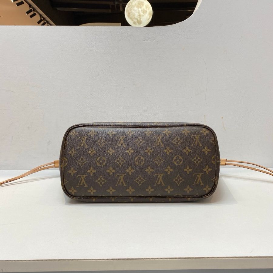 芯片款LV路易威登neverfull中号红色内里单肩购物袋手提包 31*28*16cm-4