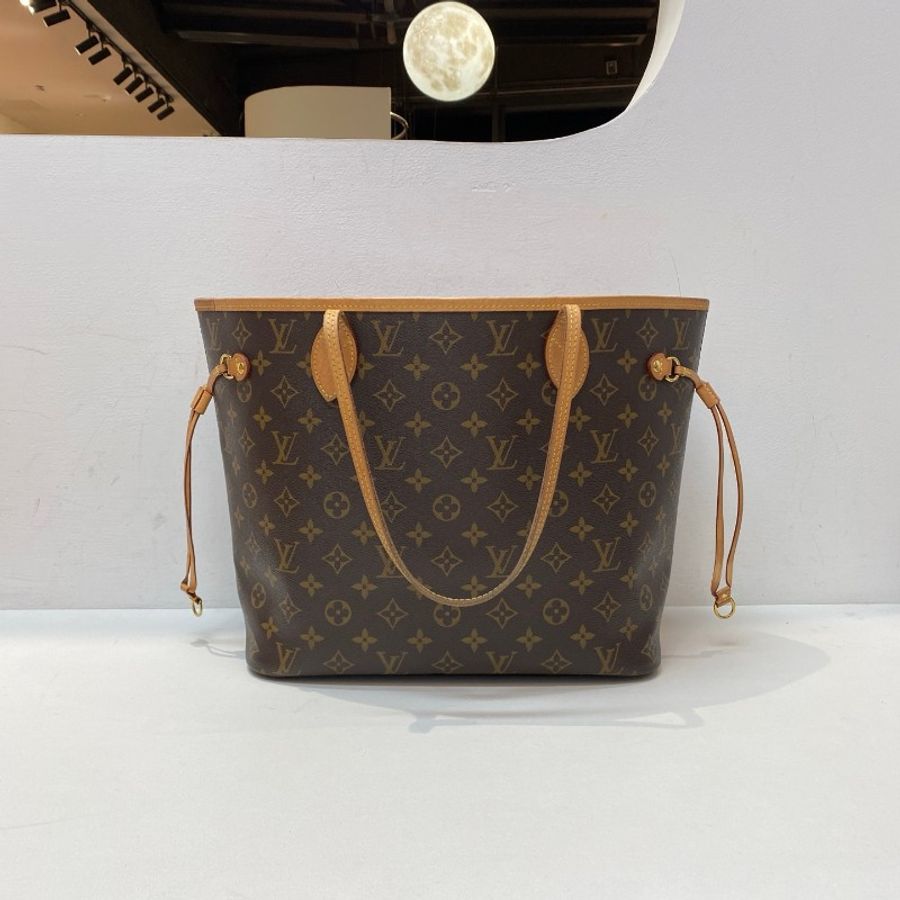 芯片款LV路易威登neverfull中号红色内里单肩购物袋手提包 31*28*16cm-7