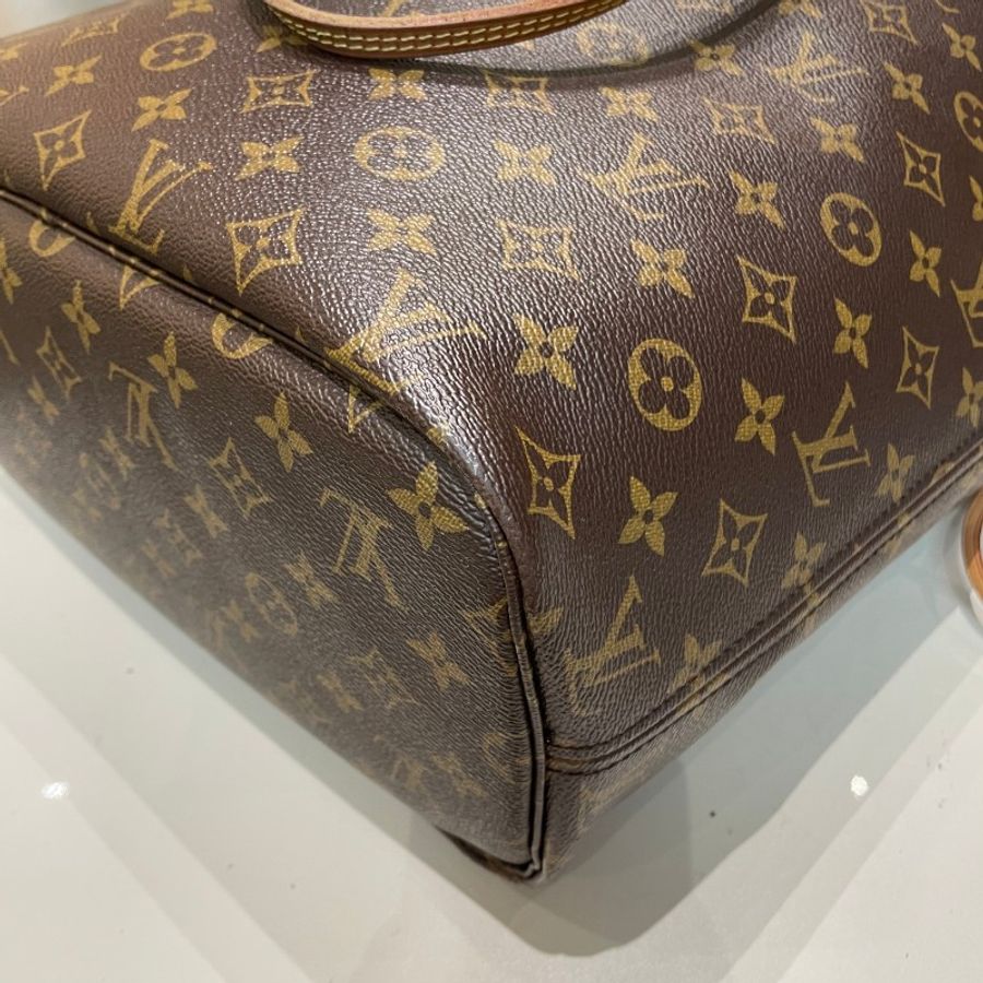 芯片款LV路易威登neverfull中号红色内里单肩购物袋手提包 31*28*16cm-17