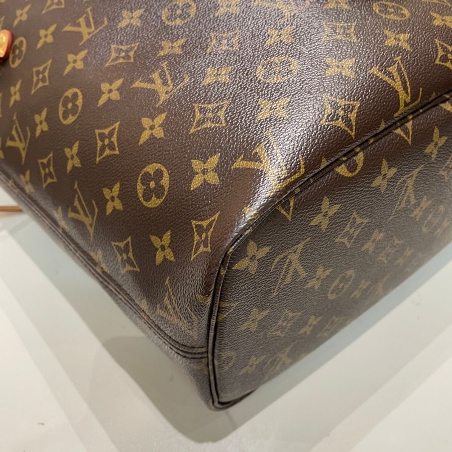芯片款LV路易威登neverfull中号红色内里单肩购物袋手提包 31*28*16cm-18