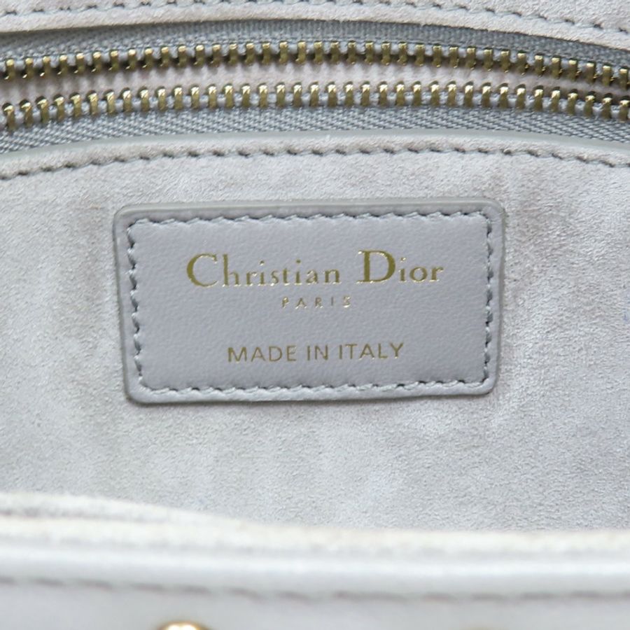 灰色 羊皮 Dior Addict 鉚釘翻蓋包 肩背包【Dior 迪奧】 M5817CNOB-5