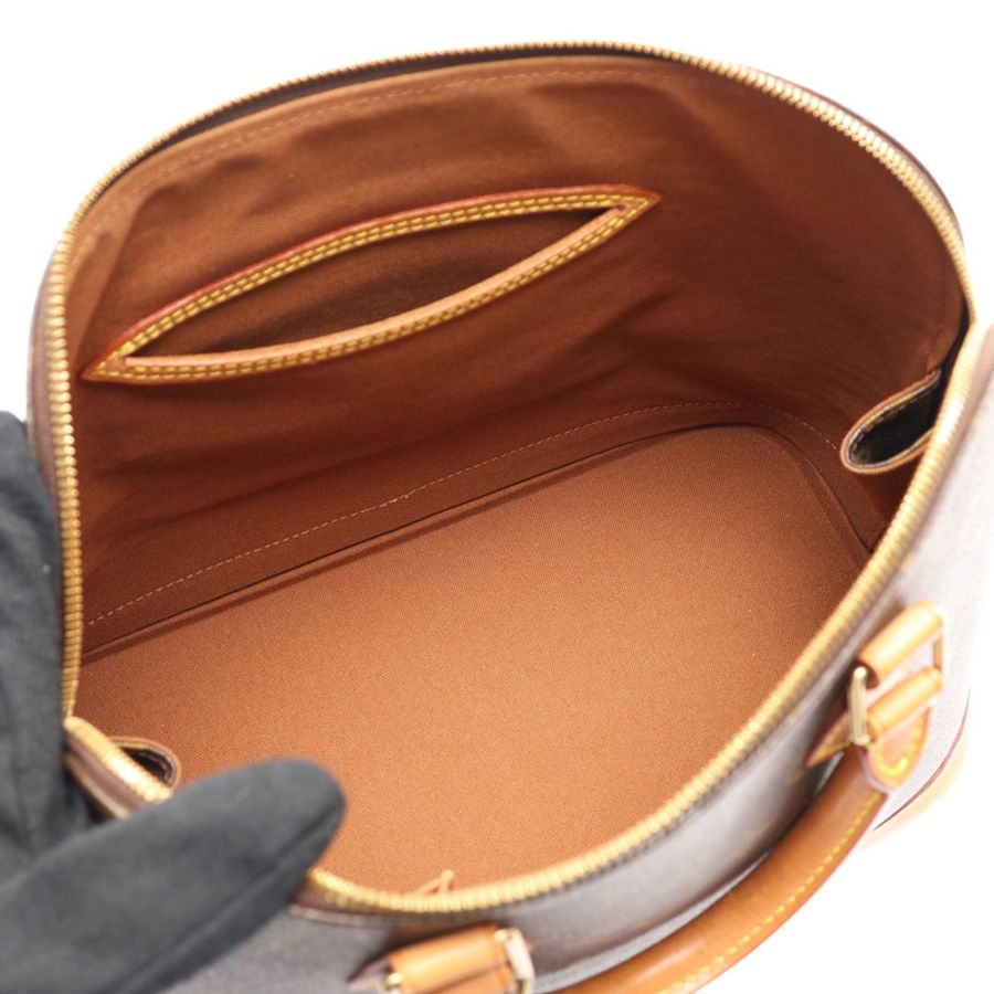 棕色 原花帆布 Alma PM 手提包 (無鑰匙)【LOUIS VUITTON LV 路易威登】 M51130-3