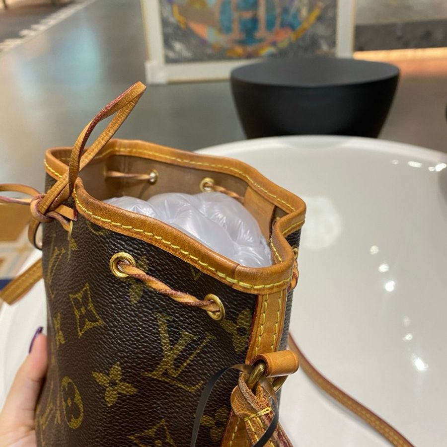 LV路易威登Nano Noe老花帆布抽绳水桶包13*16*10-11