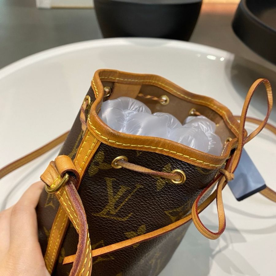 LV路易威登Nano Noe老花帆布抽绳水桶包13*16*10-12