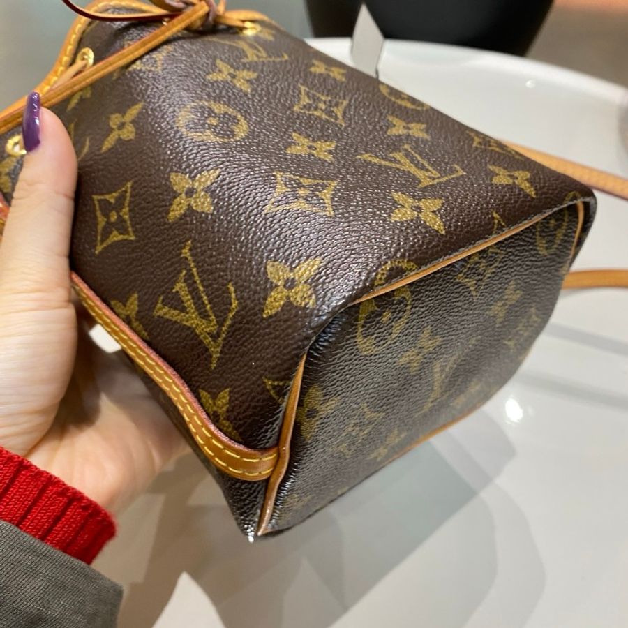 LV路易威登Nano Noe老花帆布抽绳水桶包13*16*10-20