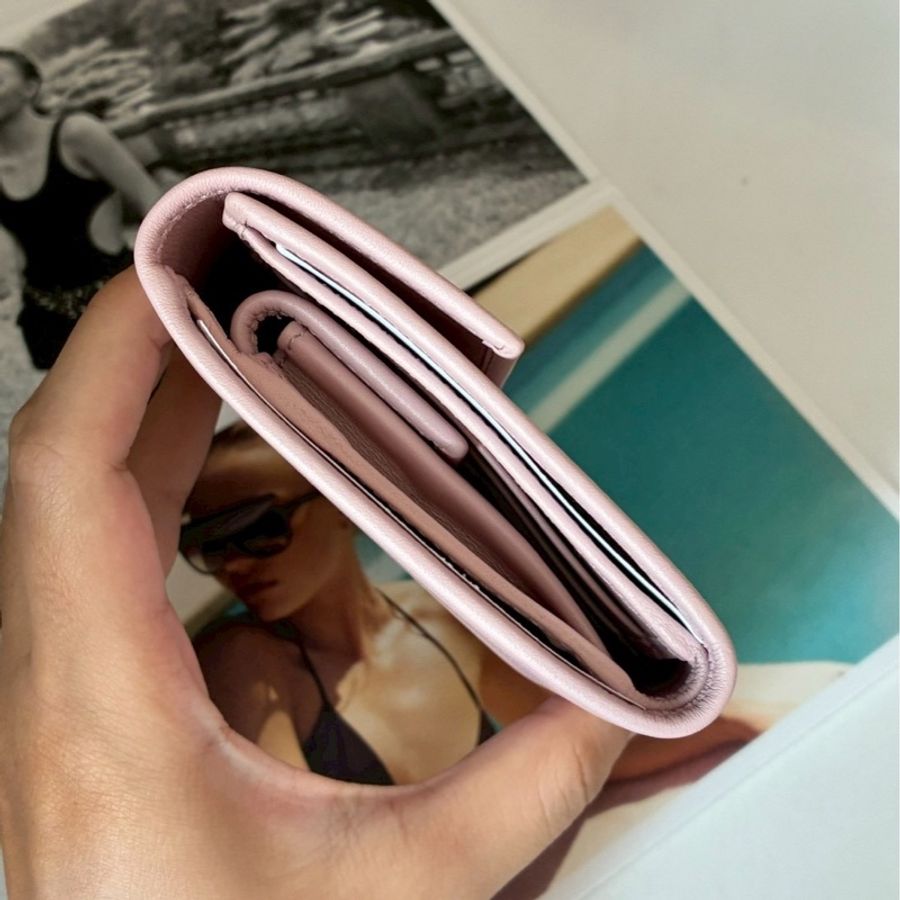 Gucci 粉皮革三折中夾🎀-3