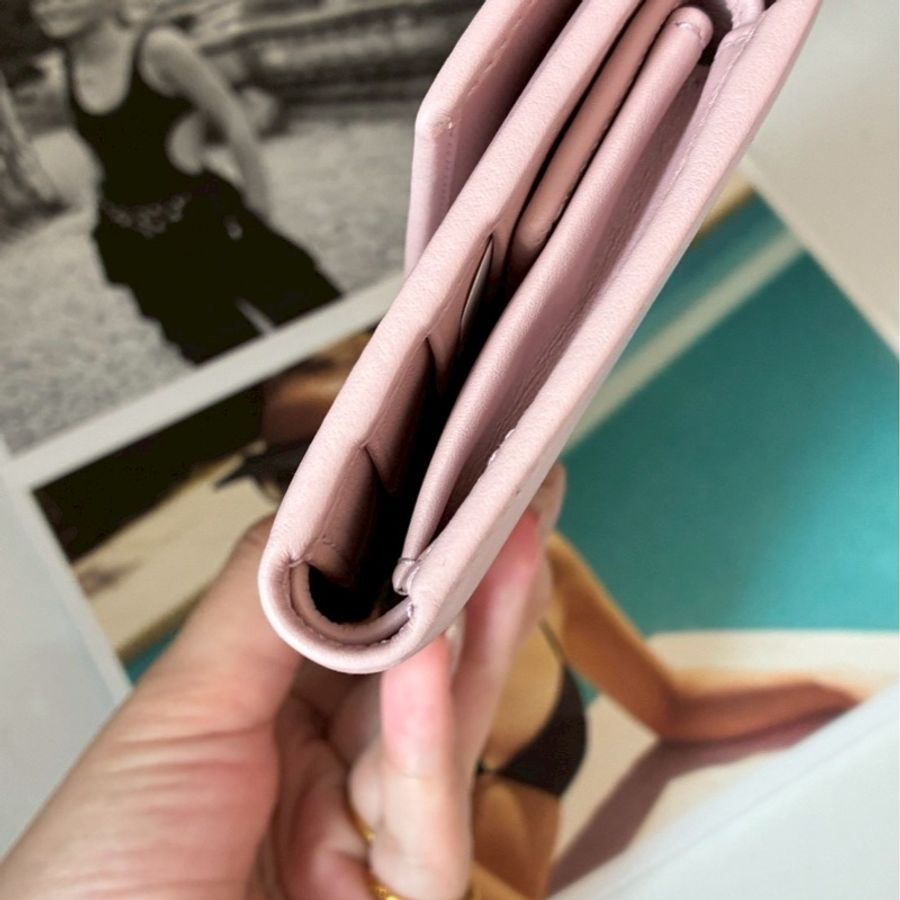 Gucci 粉皮革三折中夾🎀-10