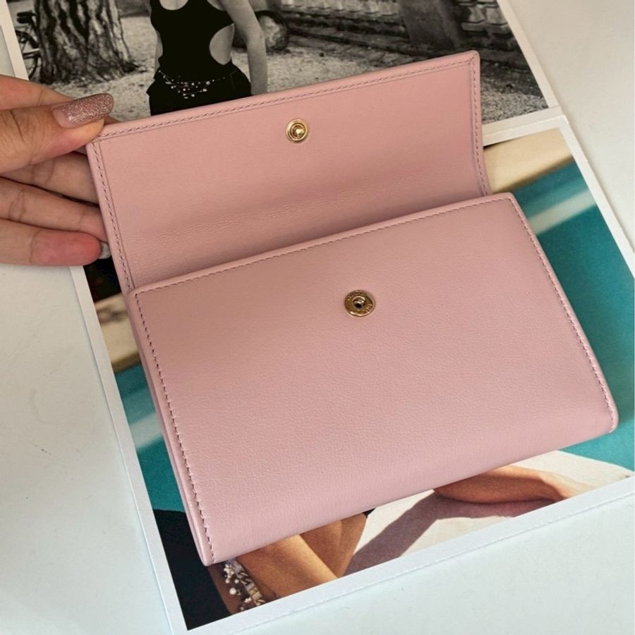 Gucci 粉皮革三折中夾🎀-12