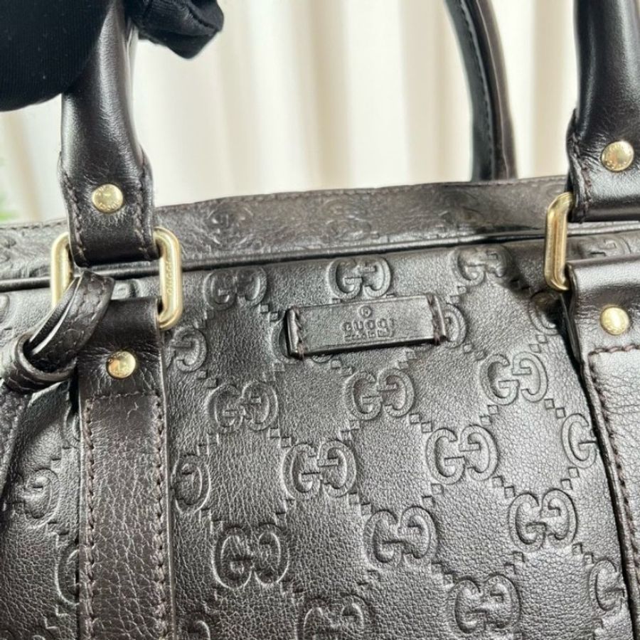 GUCCI 全皮老花壓紋手提包公文包電腦包-5