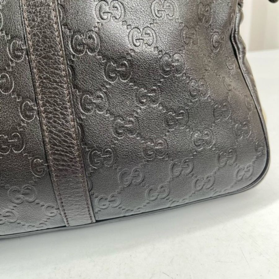 GUCCI 全皮老花壓紋手提包公文包電腦包-7