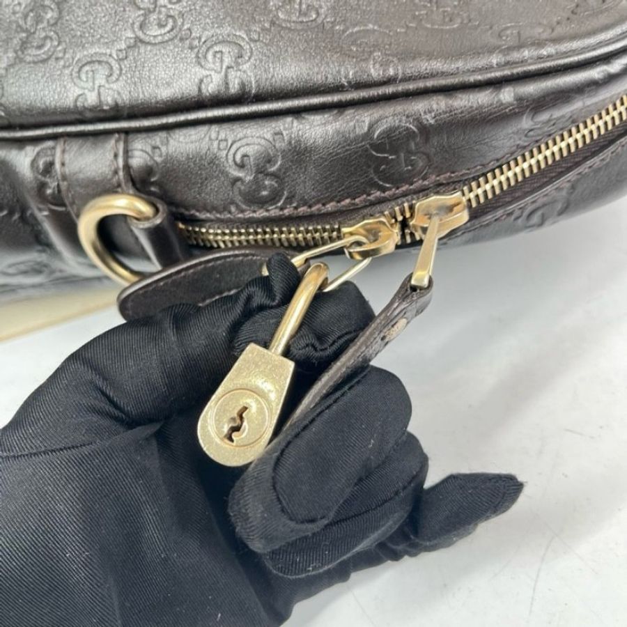 GUCCI 全皮老花壓紋手提包公文包電腦包-13