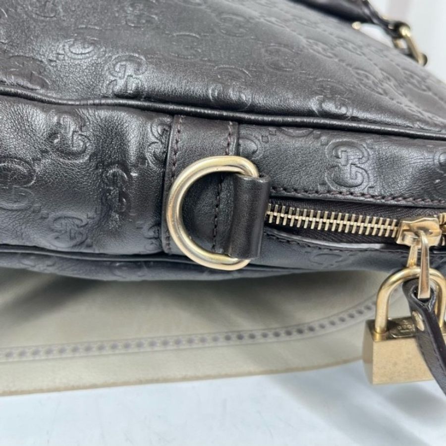 GUCCI 全皮老花壓紋手提包公文包電腦包-14