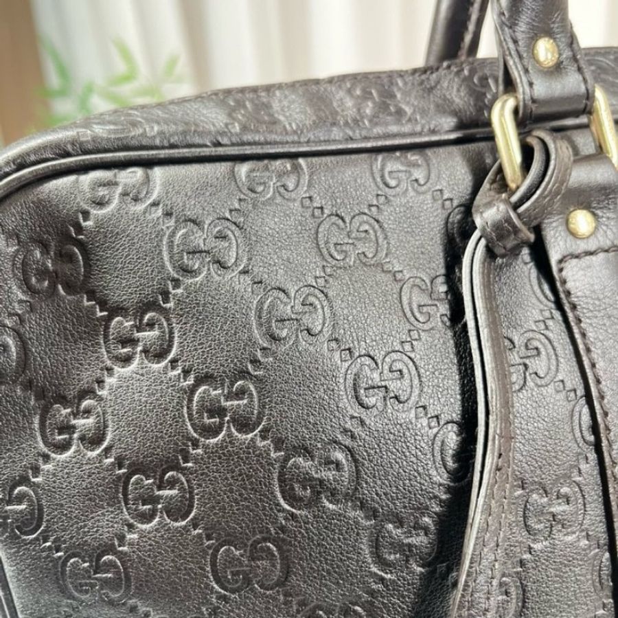 GUCCI 全皮老花壓紋手提包公文包電腦包-21