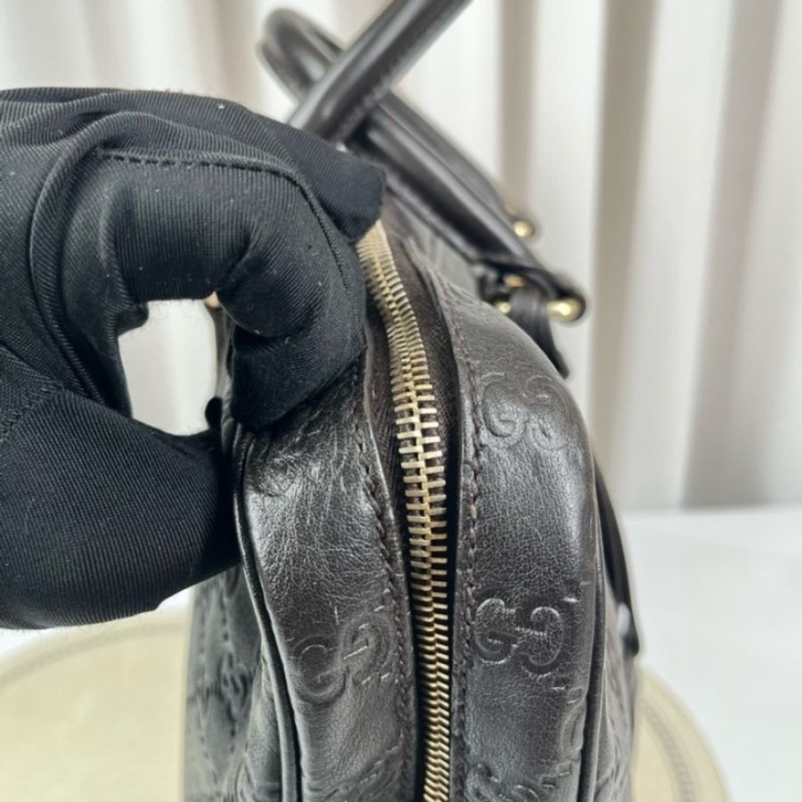 GUCCI 全皮老花壓紋手提包公文包電腦包-23