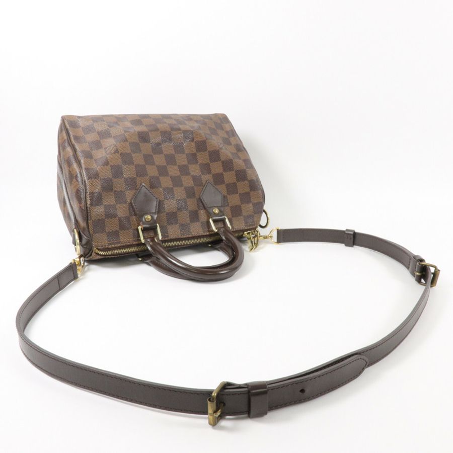 LOUIS VUITTON Damier Speedy Bandouliere 25手挽肩背兩用袋-7