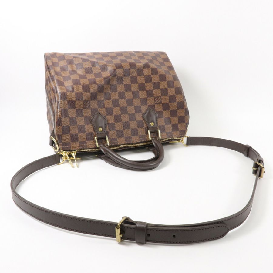 LOUIS VUITTON Damier Speedy Bandouliere 30手挽肩背兩用袋-7
