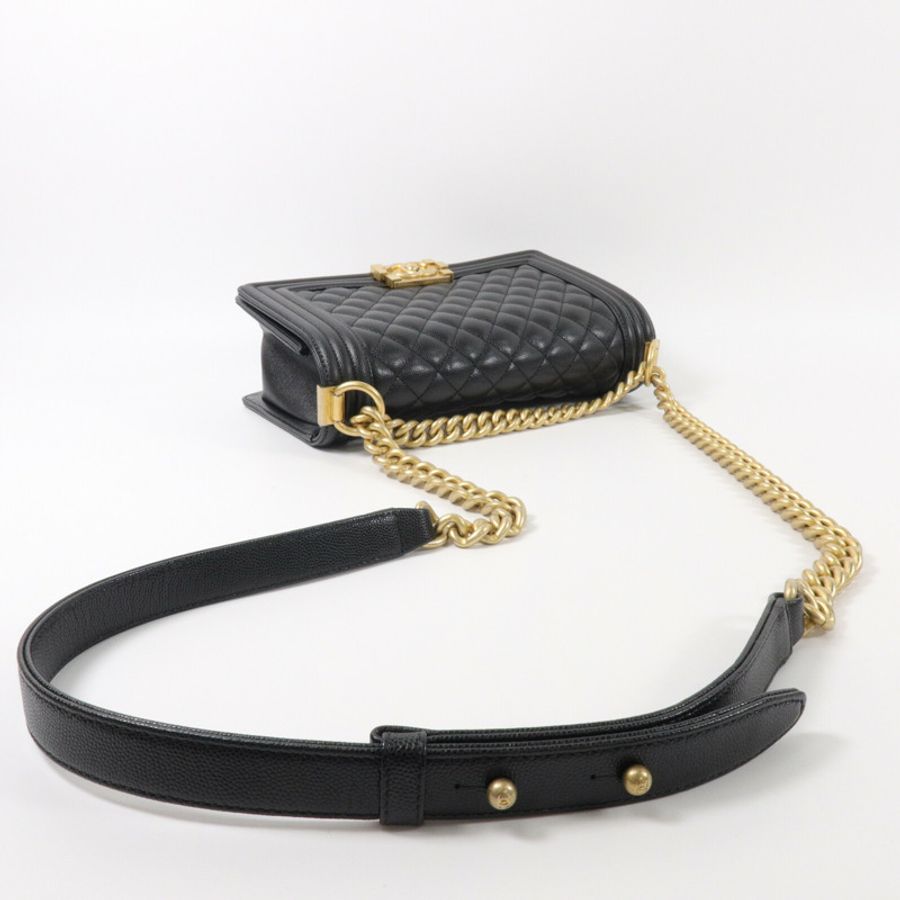 CHANEL 牛皮皮革Boy 25鏈帶肩背袋-9