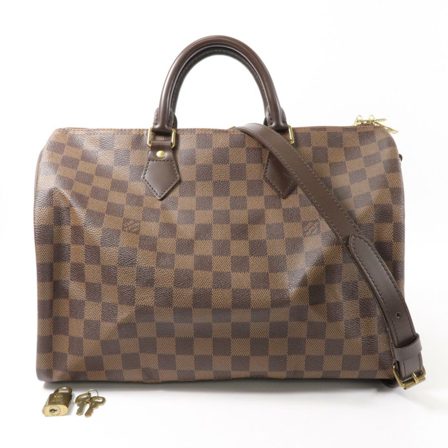 LOUIS VUITTON Damier Speedy Bandouliere 35手挽肩背兩用袋-7