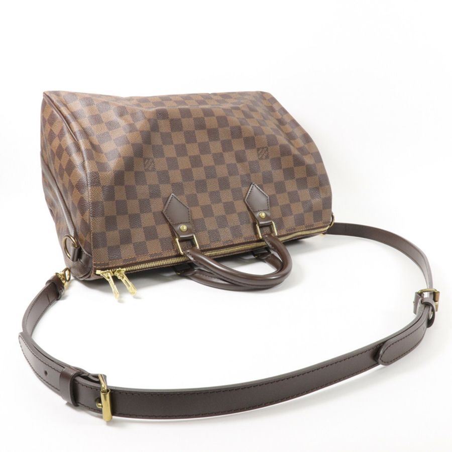 LOUIS VUITTON Damier Speedy Bandouliere 35手挽肩背兩用袋-8