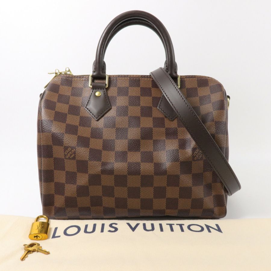 LOUIS VUITTON Damier Speedy Bandouliere 25手挽肩背兩用袋-7